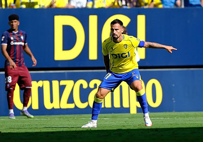El gaditano Suso, el fichaje de mayor renombre que ha realizado el Cádiz este verano y que anotó la pasada jornada frente al Eibar.