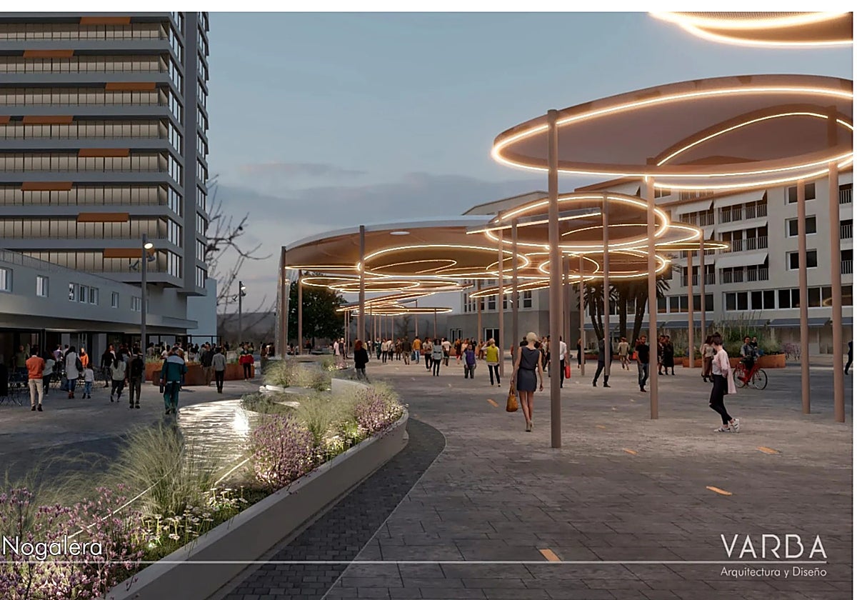 Recreación del futuro aspecto de La Nogalera, rediseñada por el estudio Varba.