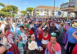 Romeras y romeros durante la fiesta de este domingo en honor a San Miguel.