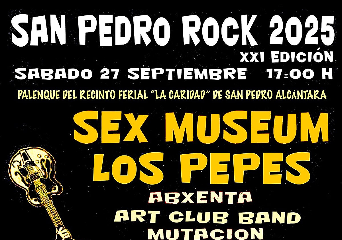 Cartel del XXI Festival San Pedro Rock, que se celebrará este sábado día 27.