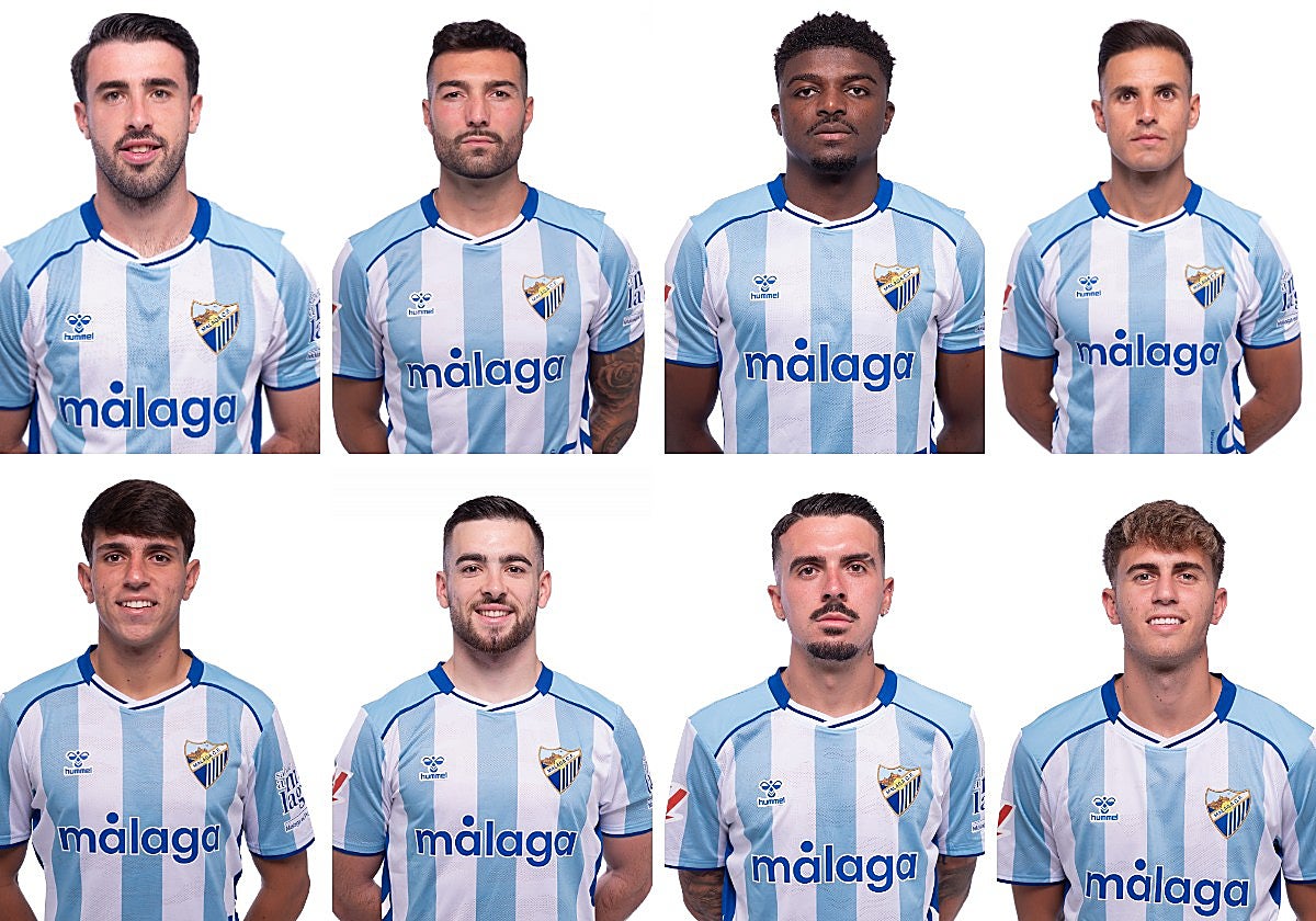 Puga, Álex Pastor, Moussa, Luismi (arriba), Izan Merino, Ramón, Joaquín y Adrián Niño (abajo).