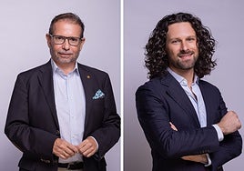 El periodista Ignacio Castillo y el pintor veleño José Martín España.