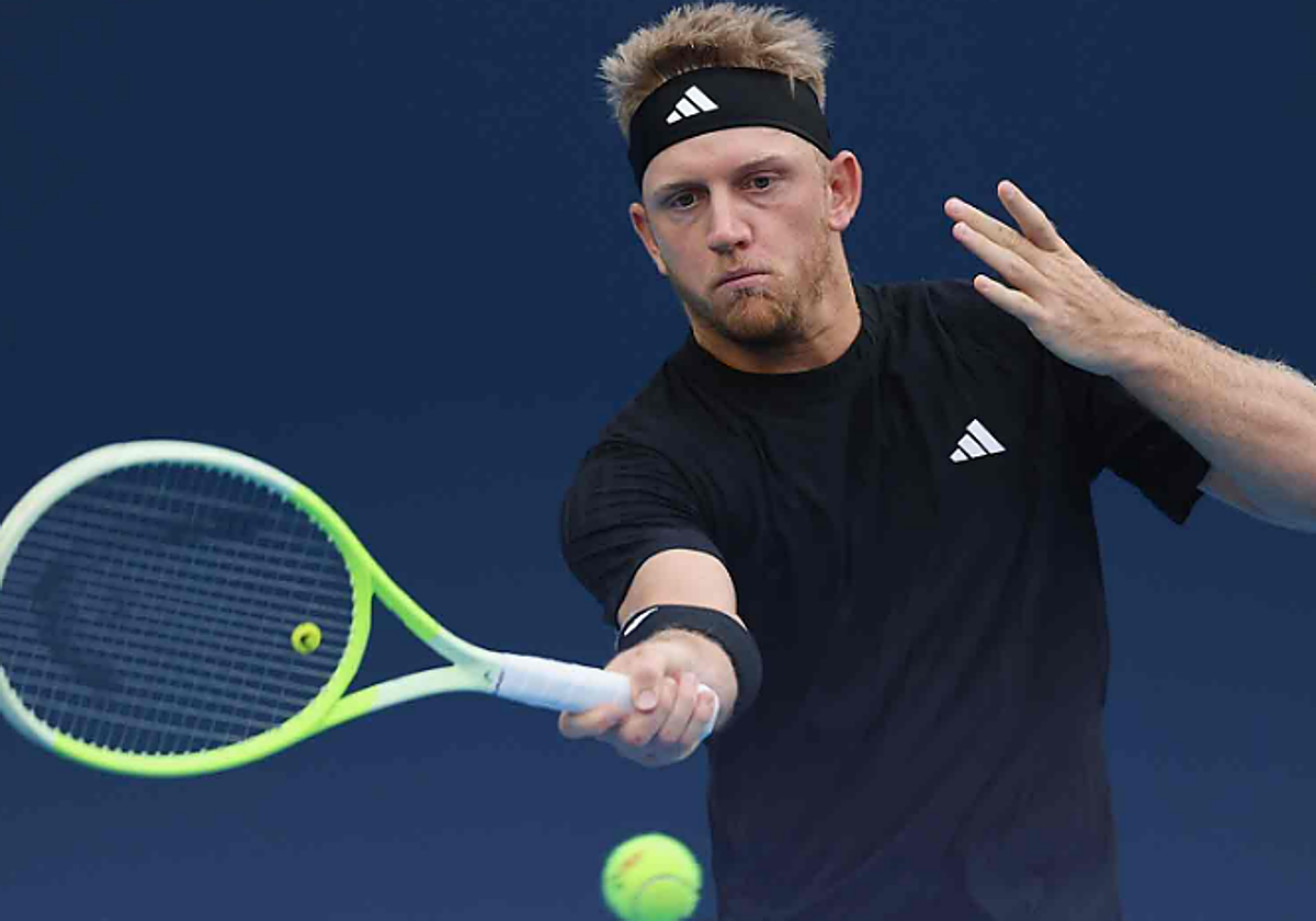 Alejandro Davidovich, este jueves en su duelo ante Camilo Ugo Carabelli.