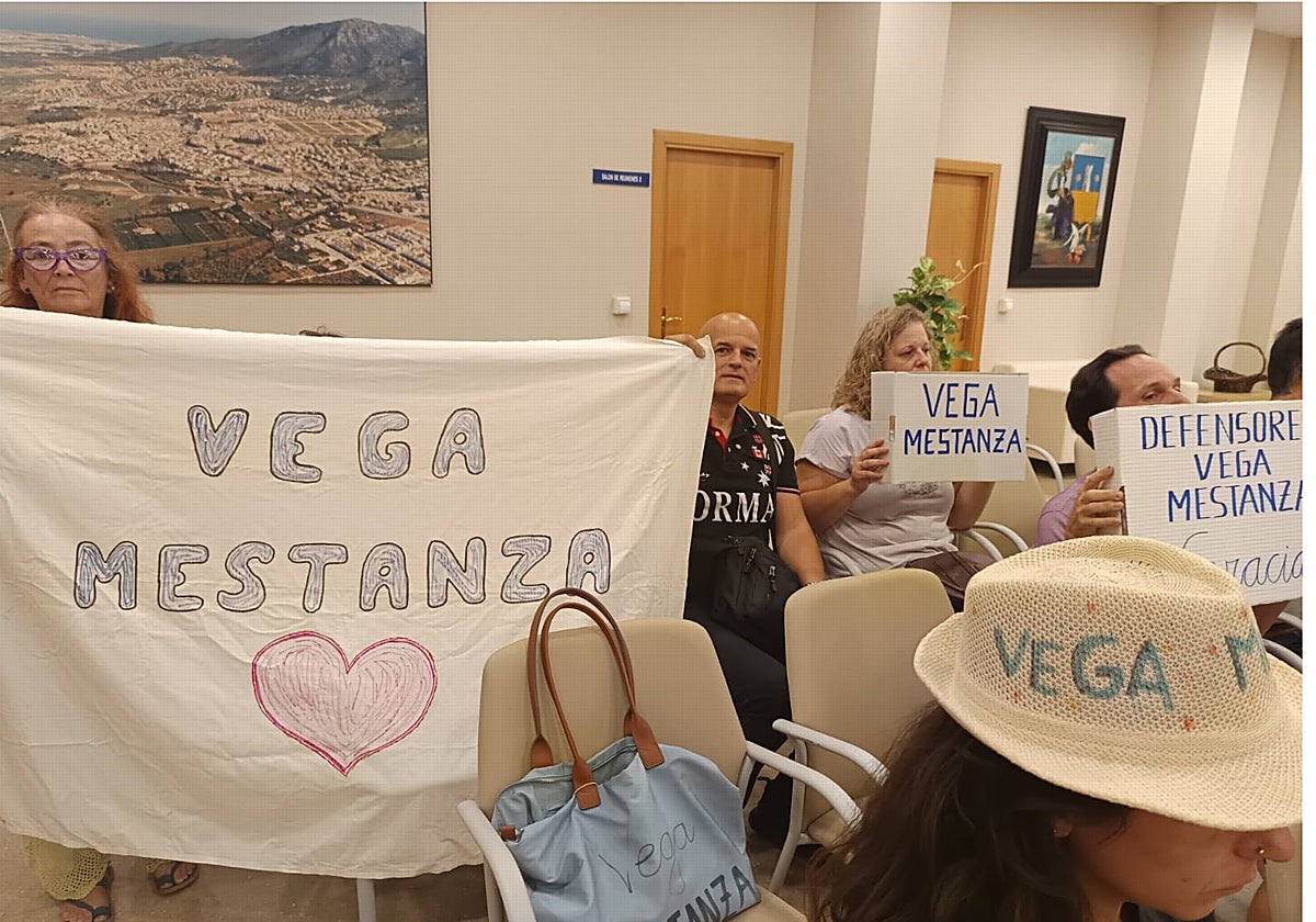 Vecinos y vecinas de la Vega de Mestanza durante la sesión plenaria.