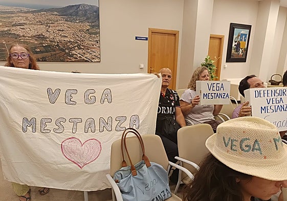 Vecinos y vecinas de la Vega de Mestanza durante la sesión plenaria.