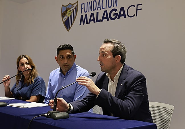 Una intervención del director general del Málaga, Kike Pérez, en el acto.