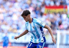 Adrián Niño, en su último partido, ante el Cádiz, cuando se retiró a la media hora de juego.