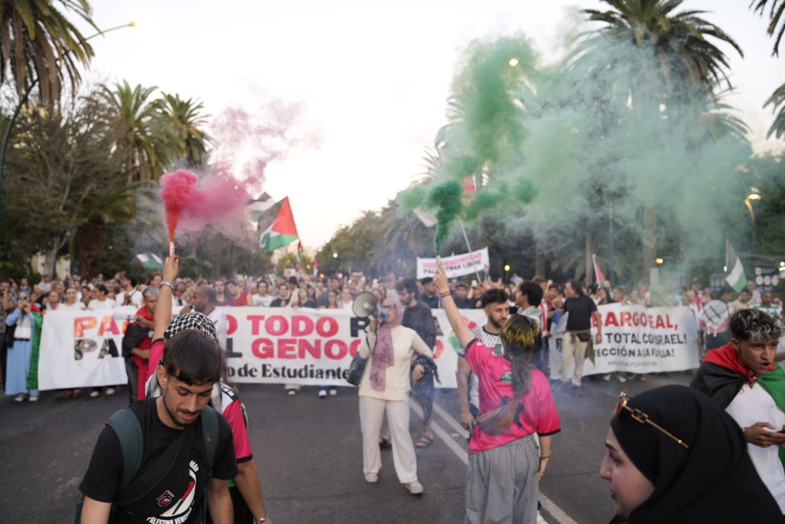 La protesta en Málaga por la flotilla de Gaza, en imágenes