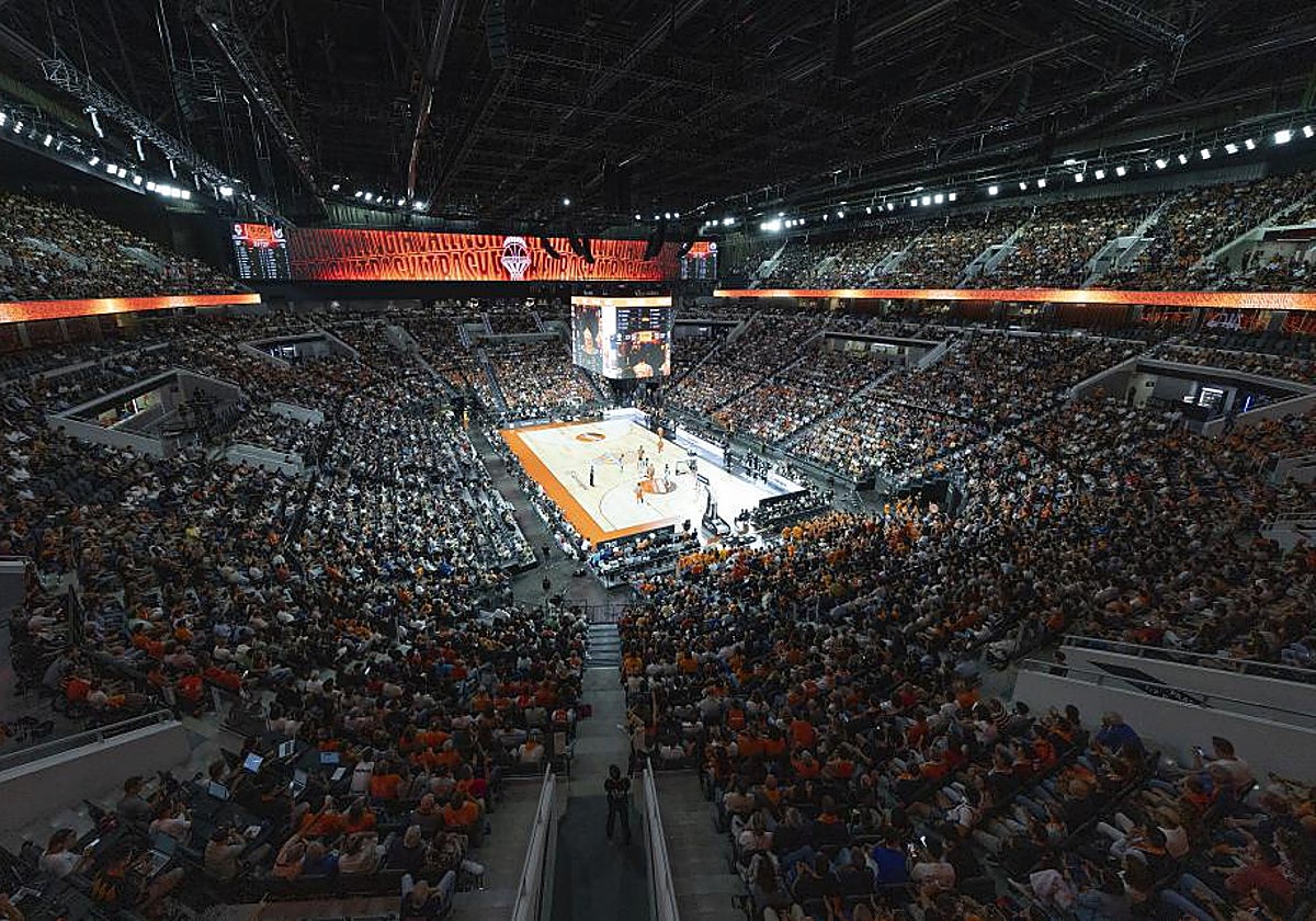 Vista panorámica del Roig Arena durante el Valencia-Virtus Bologna de Euroliga.