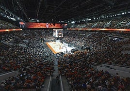 Vista panorámica del Roig Arena durante el Valencia-Virtus Bologna de Euroliga.