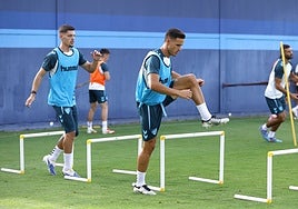 Luismi, en un entrenamiento en pretemporada, antes de lesionarse.