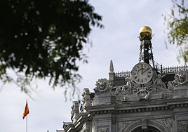 Detalle de la sede del Banco de España en Madrid.