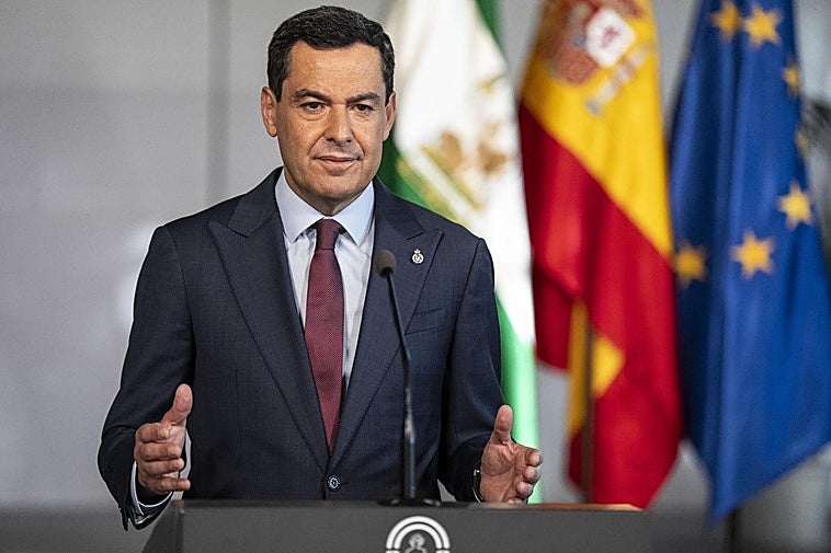 Juanma Moreno, durante su intervención.