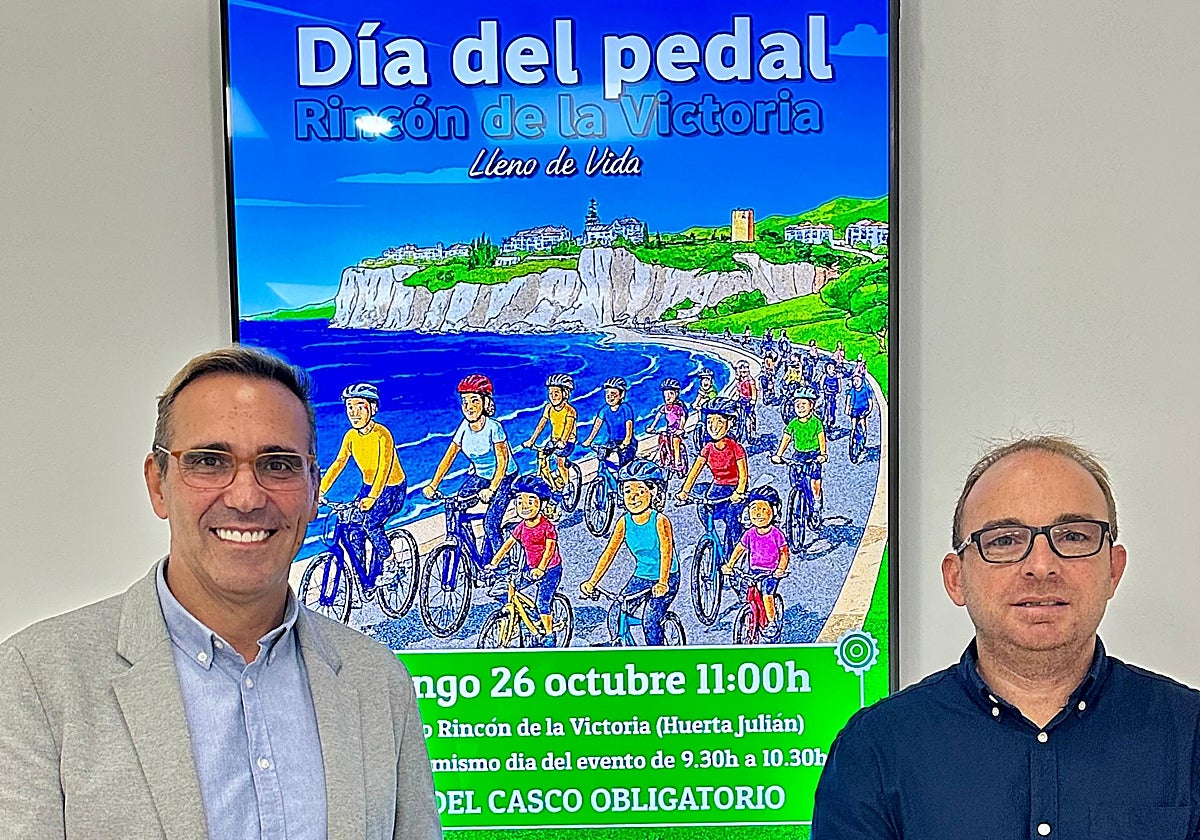 El concejal y el presidente del club, en la presentación del Día del Pedal.