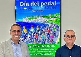 El concejal y el presidente del club, en la presentación del Día del Pedal.