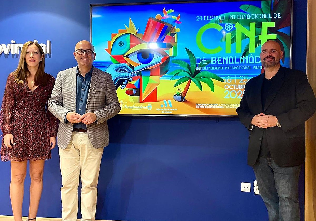 Jesica Trujillo, Manuel López Mestanza y Jaime Noriega, en la presentación del certamen.