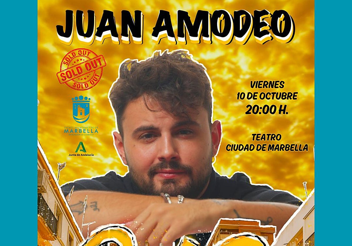 Detalle del cartel del espectáculo del humorista sevillano Amodeo.