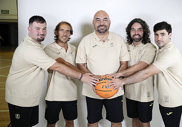 El cuerpo técnico del Unicaja-Alhaurín de la Torre.