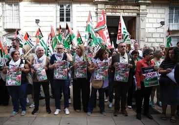 CC OO y UGT recuerdan en Málaga a los trabajadores palestinos que se han quedado «sin casa y sin empleo»