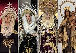 Vírgenes de los Desamparados, Consolación y Lágrimas, Amor Doloroso y Carmen de la Colonia de Santa Inés.