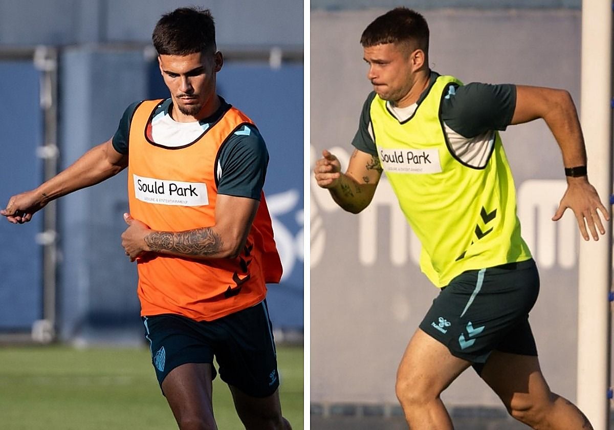 Chupete y Rafa, durante un entrenamiento de esta semana.