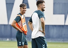 Larrubia y Dani Lorenzo, en un entrenamiento.