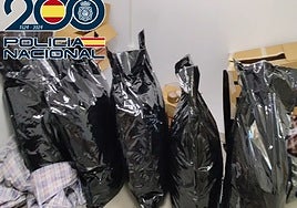 Imagen de una parte de la droga intervenida en la Axarquía.