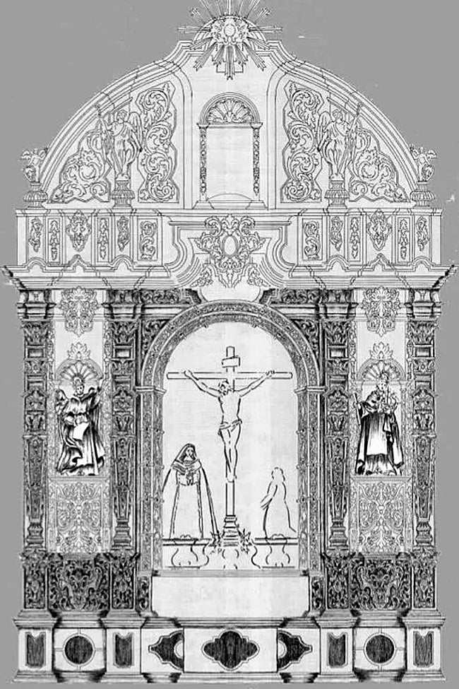 Diseño definitivo del retablo de la Congregación de Mena.