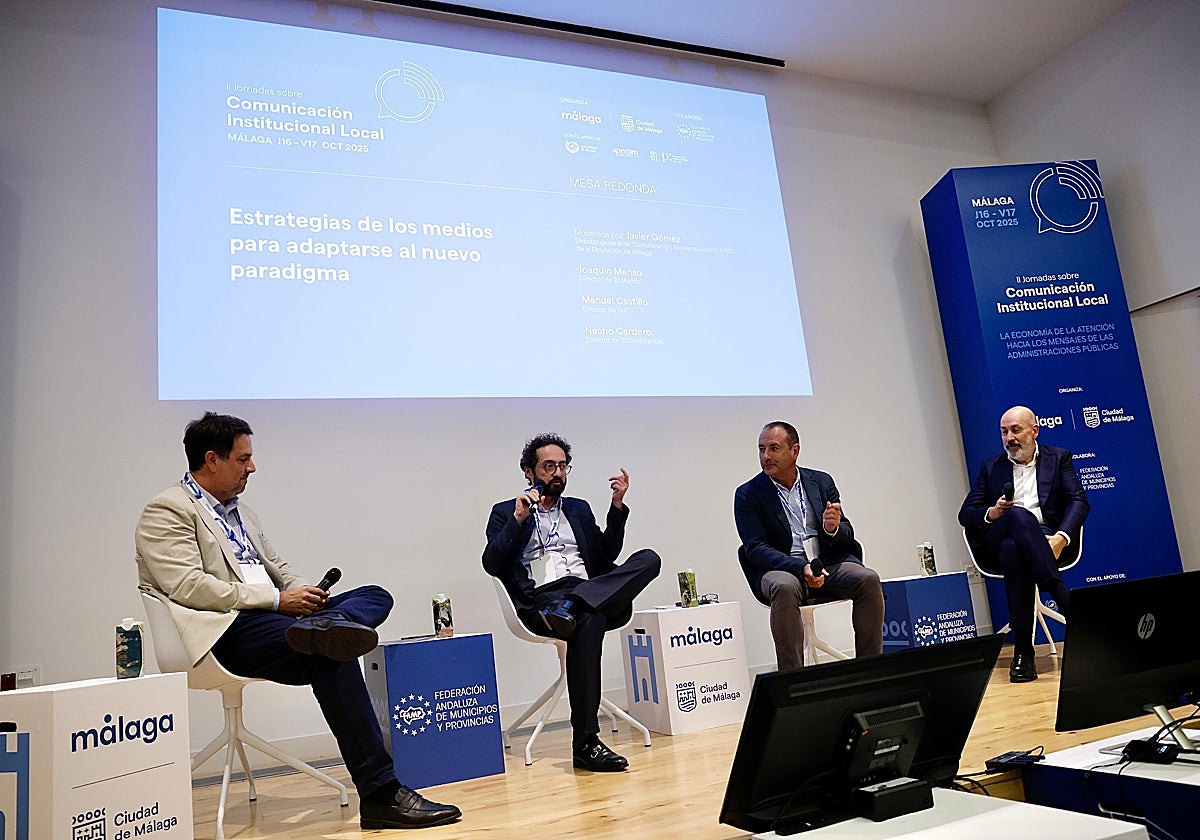 Javier Gómez, Joaquín Manso, Manolo Castillo y Nacho Cardero, este viernes durante el debate.