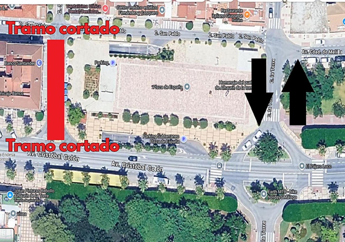 Plano distribuido por el Ayuntamiento de Alhaurín de la Torre sobre las obras previstas.