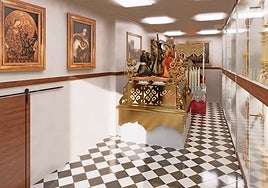 Recreación del salón de tronos, según proyecto del arquitecto Rafael Ozaez.