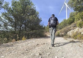 Parte del camino se hace junto a un parque eólico