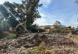 Trabajos de mejora en el cauce del río Guadalteba.