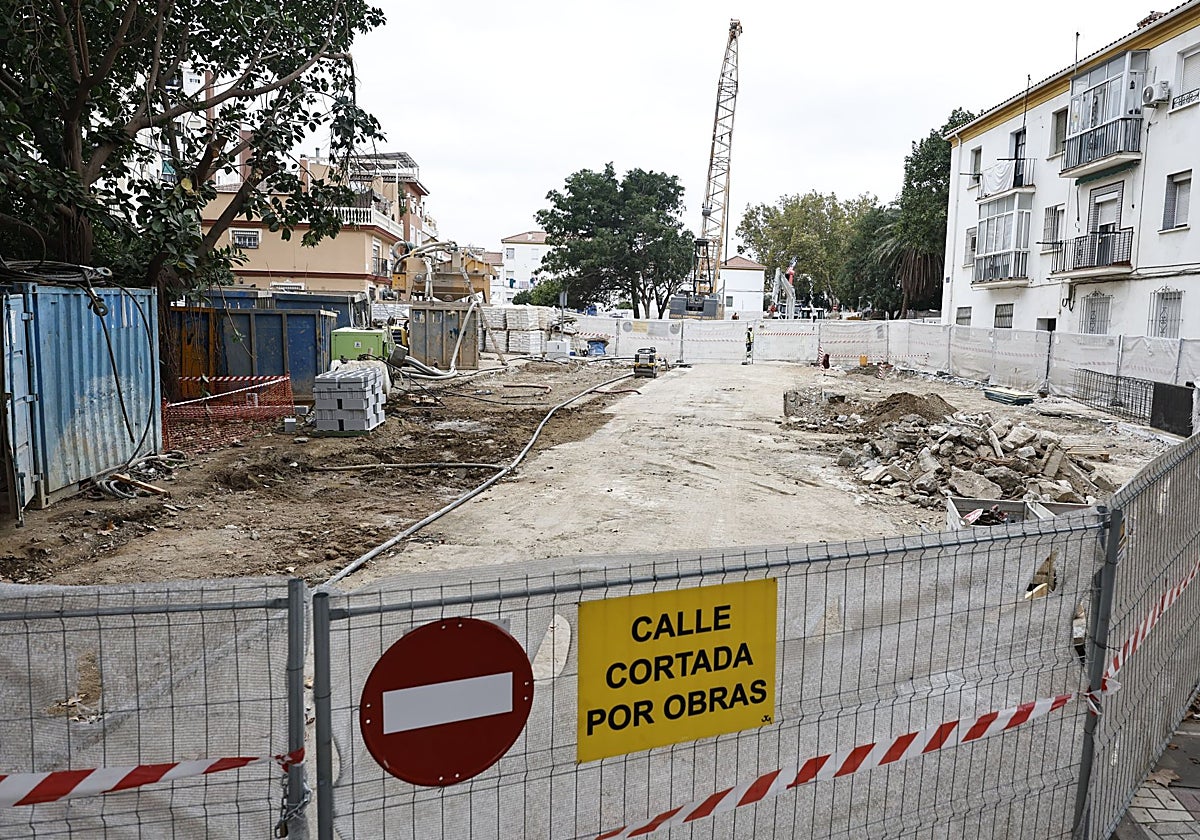 Cortes de tráfico por las obras del metro en la barriada de Gamarra.