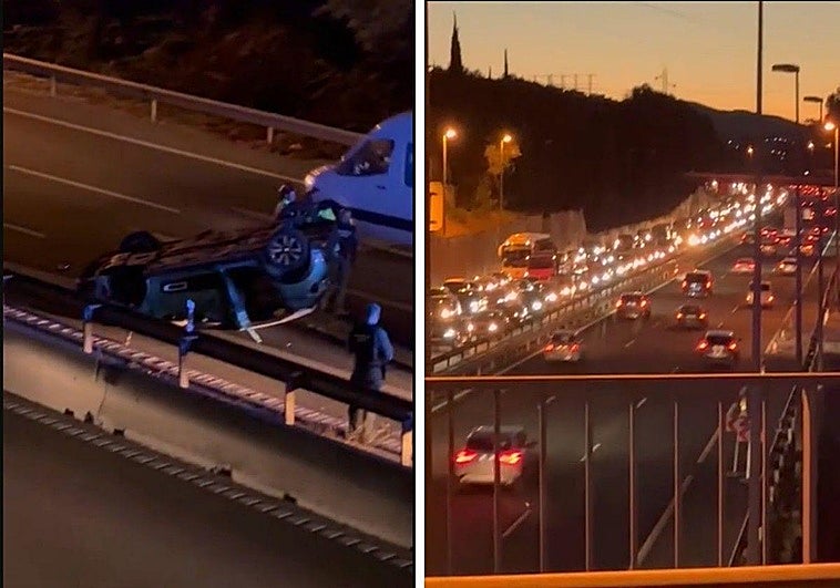 Retenciones motivadas por el accidente, este martes.