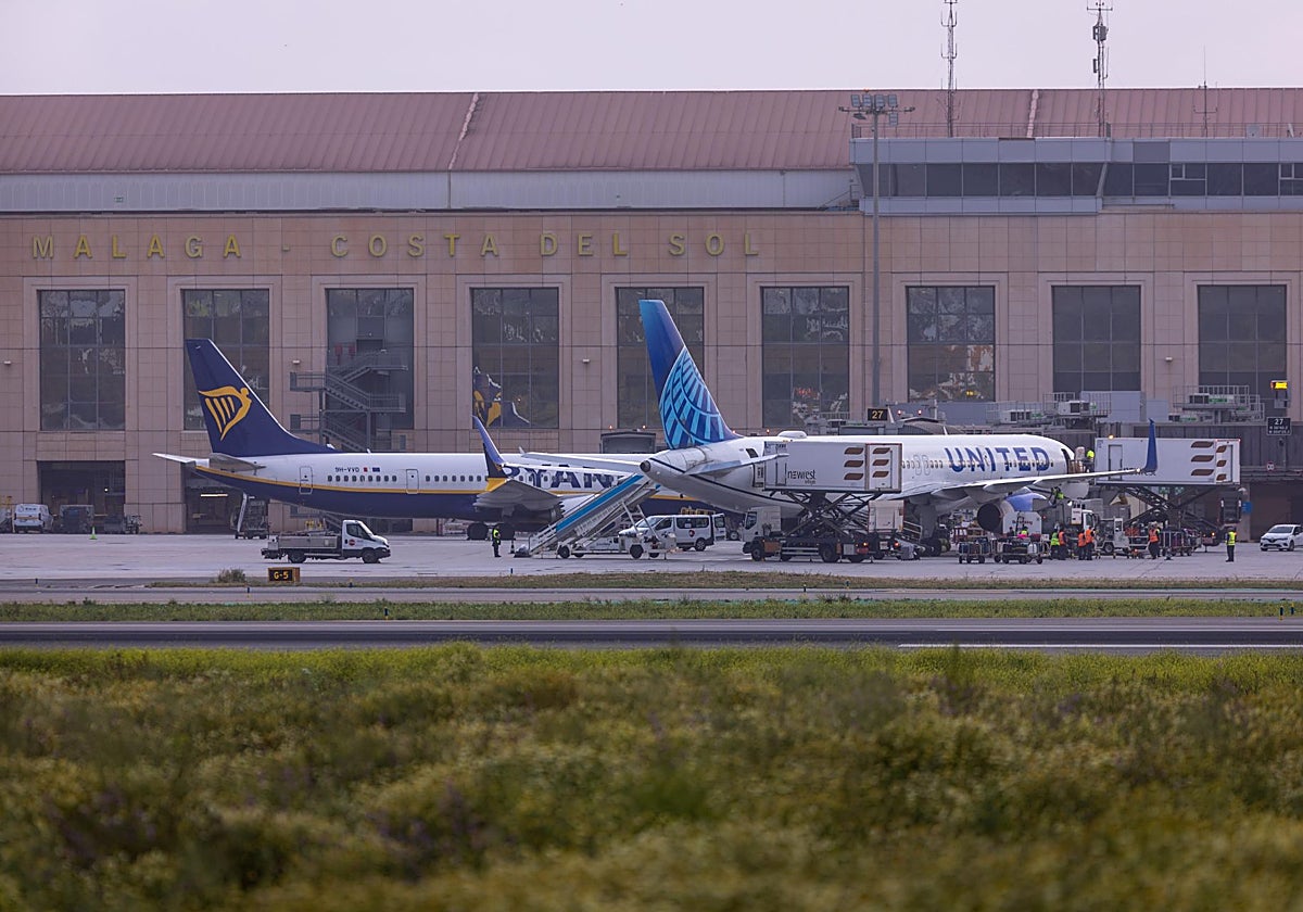 Avión de United Airlines que en verano conecta Málaga con Nueva York.