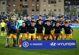 El último once del Andorra, frente al Granada.