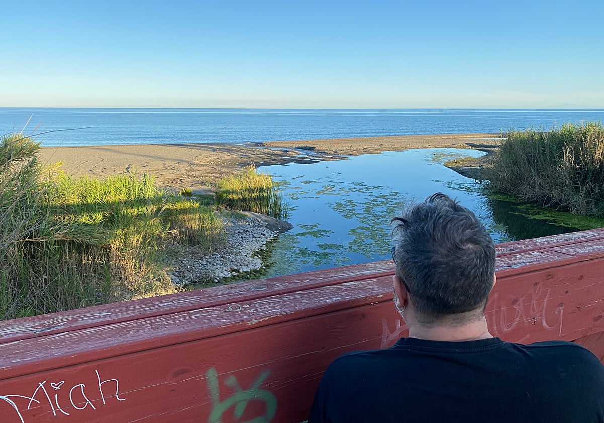Desembocadura del río Padrón en la playa del Padrón de Estepona, una de las zonas a desbrozar.