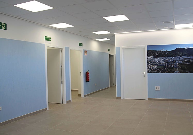 El interior del nuevo consultorio médico provisional.
