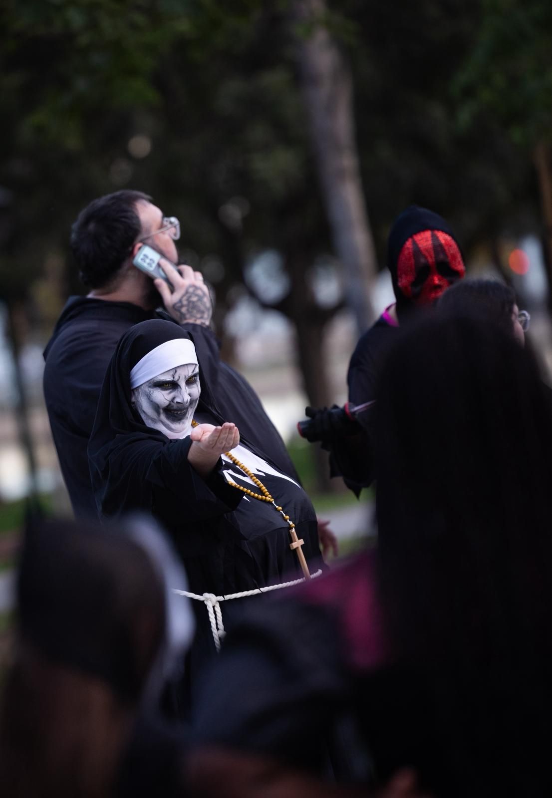 Ambiente de Halloween en el parque de Huelin
