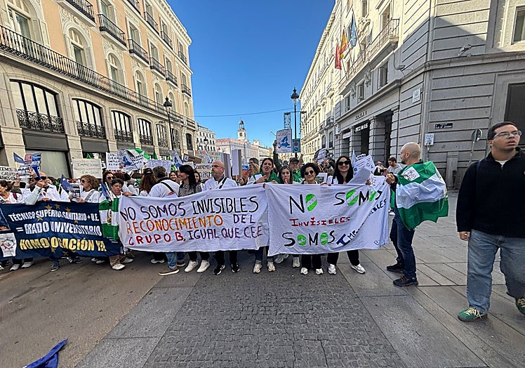 Imagen de la manifestación celebrada hoy en Madrid.