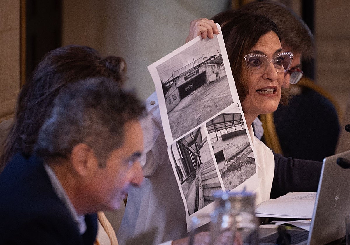 En la imagen, a la derecha, la concejala de Movilidad, Trinidad Hernández, junto al edil de Derechos Sociales, Paco Cantos, en el pasado pleno.