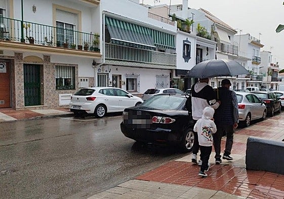 Lluvias en San Pedro Alcántara, esta tarde.