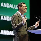 Juanma Moreno, durante su intervención en la clausura del congreso.