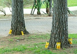 Imagen de la intervención que se está efectuando en el parque de los Tres Jardines.