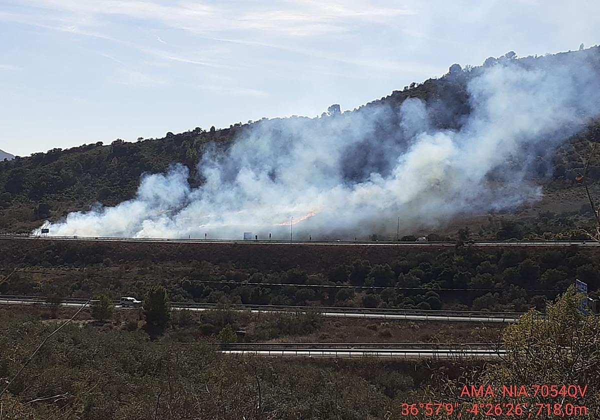 Imagen del Infoca de la zona afectada.