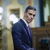 Pedro Sánchez, durante una de sus intervenciones en el Congreso este miércoles.