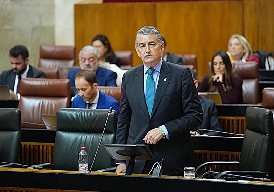 El consejero de Salud, durante su comparecencia.