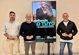 Los ediles del GIPMTM David Segura, Jesús Carlos Pérez Atencia y David Vilches.