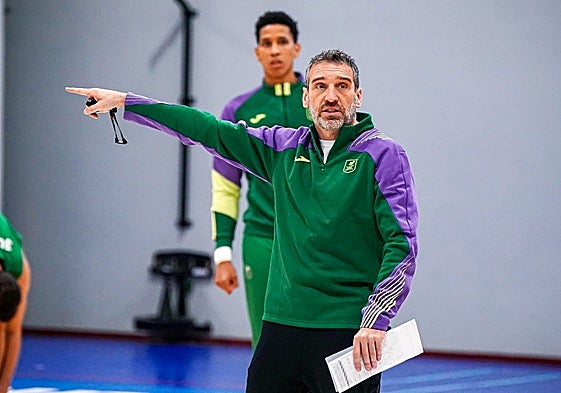 Ibon Navarro, en el último entrenamiento de la semana.